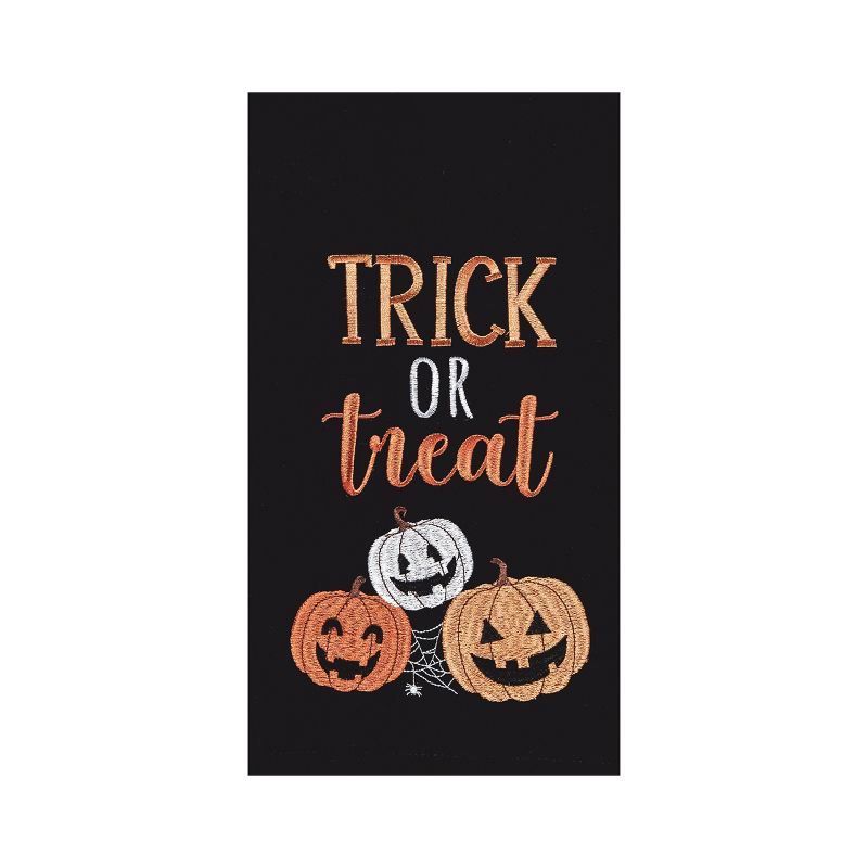 C&F Home Trick Or Treat Pumpkins Embroidered Woven Halloween Kitchen Towel, 1 of 5