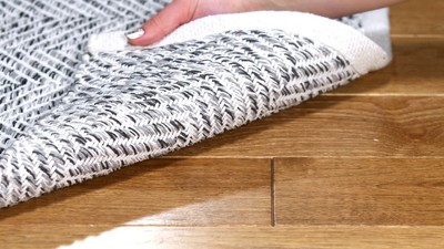 Nantucket Blue Hand-Tufted Cotton Rectangular Area Rug 5'x8'