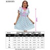 Clearlove Women's Ruffle Babydoll Dress Long/Short Sleeve V Neck High Waist Botton Casual Loose Flowy Swing Pleated Tunic Dress - 2 of 2