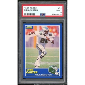 Cris Carter Rookie Card 1989 Score #72 PSA 9 - 1 of 2