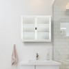 NicBex Modern 2 Glass Door Bathroom Wall Mount Cabinet Medicine Cabinet with 3 Tier Removable Shelves - 2 of 4