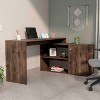 PAGED L-Shaped Computer Desk Versatile Home Office Desk with Two Shelves, Single Door Cabinet, Writing Desk for Living Room, Home Office - 2 of 4