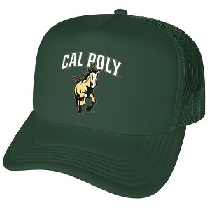 California Polytechnic State University Primary Logo Foam Trucker Cap Hunter Green Os - 1 of 4