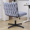 NicBex Swivel Office Desk Chair No Wheels,Adjustable Height Armless Chair for Work Study Vanity,Blue - 2 of 4