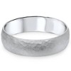 Pompeii3 Mens Hammered White Gold Wedding Band Milgrain Ring 6mm - 3 of 4