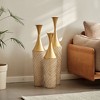 NicBex Modern Glazed Metal Center Floor Vases for Dried Flowers, Large Standing Vase for Living Room Hallway Corner, Set of 3 - 4 of 4