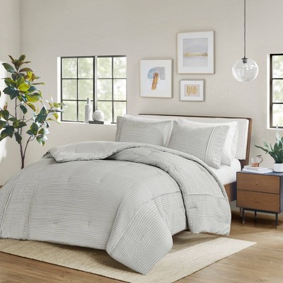 Beautyrest Apollo Striped Seersucker Oversized Comforter Set