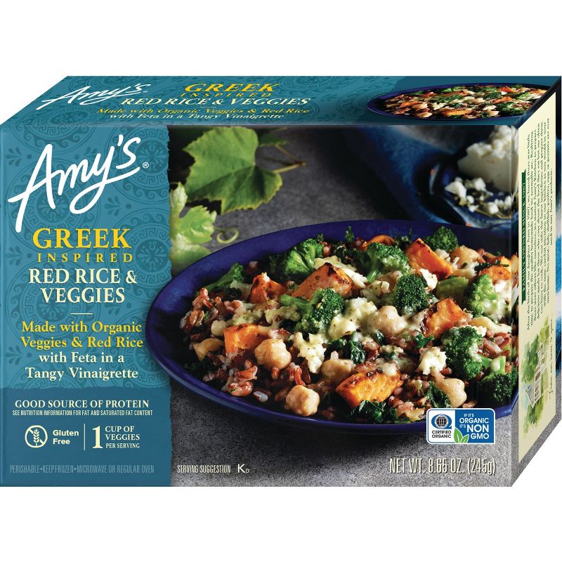 Amy&#39;s Gluten Free Frozen Greek Inspired Red Rice &#38; Veggies - 8.65oz, 1 of 6