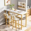 Hooseng 3-Piece Dining Room Table Set with 2 Upholstered Bar Stools, Modern Farmhouse Style Bar Table Set for 2 with Multiple Tier Storage Shelves - 2 of 4