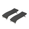 WestinTrends All Weather Wicker Outdoor Patio Chaise Lounge with Cushion (Set of 2) - 3 of 4