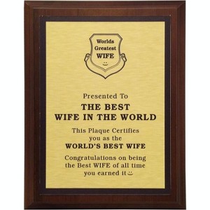LEMONSODA World's Greatest Plaque (Best Wife in The World) - Gold - 1 of 4