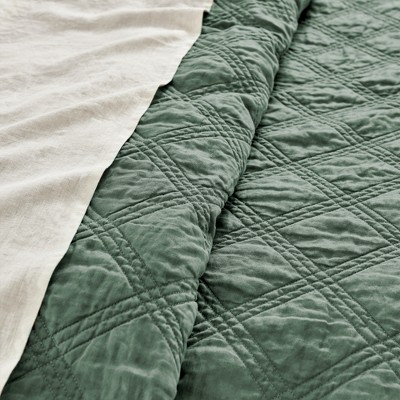 Forest Green Reversible Cotton King Quilt