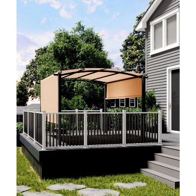 Outdoor Arched Pergola,metal Pergola with Retractable Canopy, Arched Style Gazebos for Backyards, Lawn, Patios