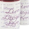 Gibson Home Inspirational Words Live, Laugh, Love 4 Piece 16 Ounce Stoneware Mug Set in Purple - 4 of 4