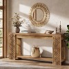Hommoo Narrow Console Table with Storage Brown - 2 of 4