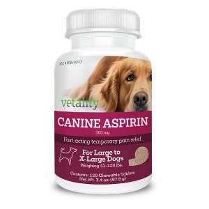 Vetality Canine Aspirin for Dogs, Fast Pain Relief, Large Dogs, 120 Chewable Tables, Liver Flavor - 1 of 4