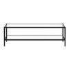 54 in. Black Bronze Coffee Table with Clear Glass Shelf - Henn&Hart - 2 of 4
