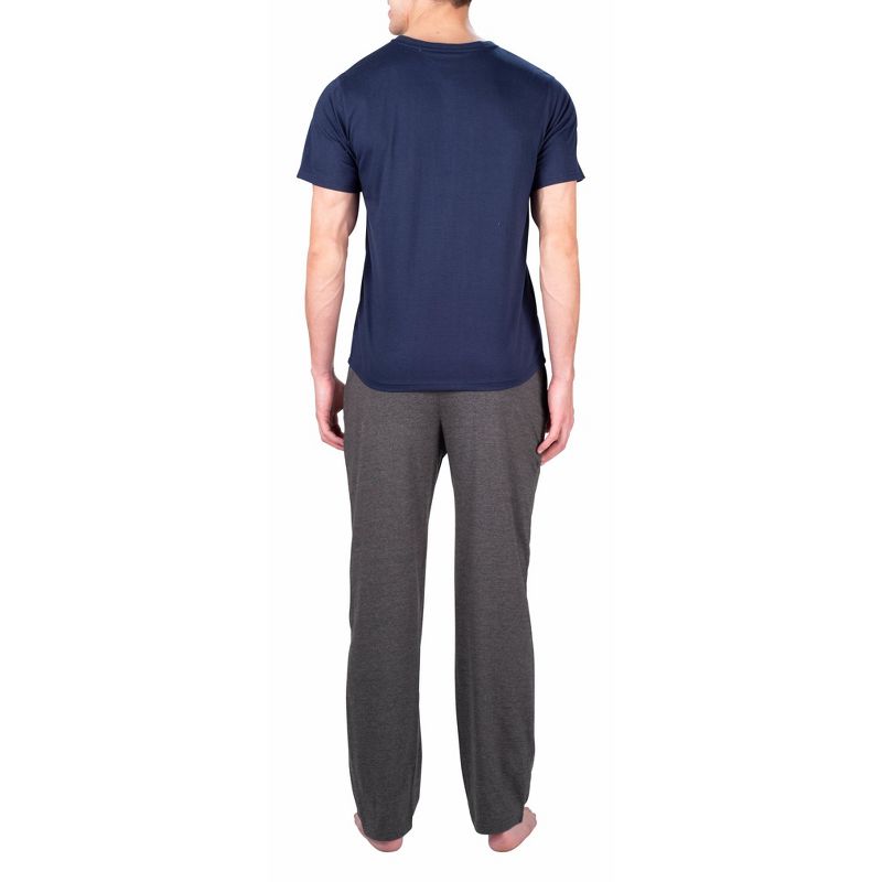SLEEPHERO Men's Short Sleeve Henley and Pant Pajama Set, 3 of 5