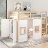 NicBex Twin Size Bunk Bed with Lockers Loft Bed Bed Frame with Guardrails, Ladder and 2 Windows, No Box Spring Required - 2 of 4