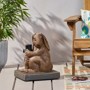Gulches RABBIT Umbrella Base - Lightweight Concrete with Resin Finish,Light Brown - 1 of 4