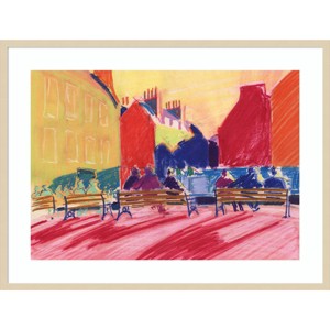 Amanti Art 41" x 31" Abbey Churchyard Bath by Marco Cazzulini Wood Framed Wall Art Print: Modern Lithograph, Hardwood Frame - 1 of 4