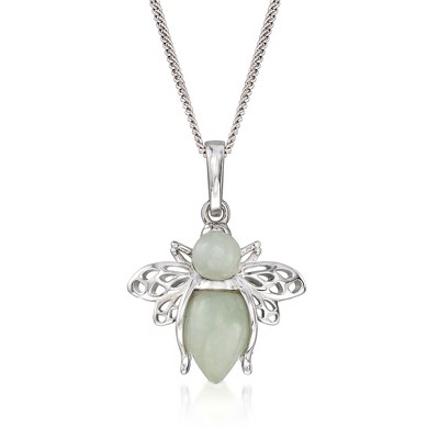 Ross-Simons Jade Bumble Bee Pendant Necklace in Sterling Silver