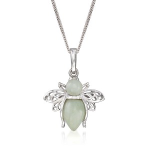 Ross-Simons Jade Bumble Bee Pendant Necklace in Sterling Silver - 1 of 2