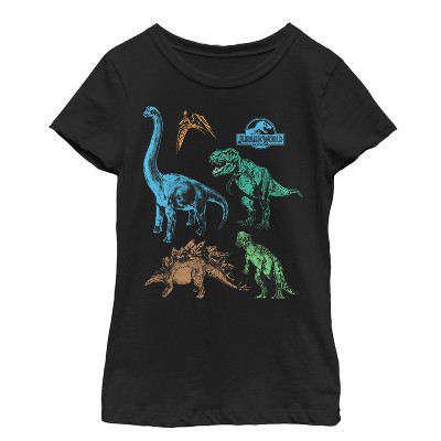 Girl's Jurassic World Dinosaur Party T-shirt - Black - Large : Target