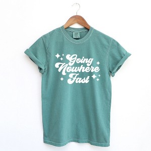 Simply Sage Market Women's Going Nowhere Fast Short Sleeve Garment Dyed Tee - 1 of 4