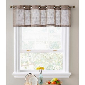 HLC.ME Abbey Faux Linen Sheer Thick Half Short Grommet Curtain Valance Small Windows, Kitchen and Bathroom - 1 of 4