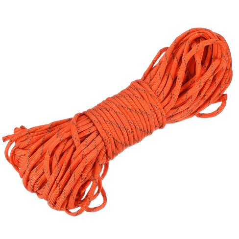 Unique Bargains Tent Rope Reflective Guyline Cord Nylon Guy Rope for  Outdoor Camping Hiking Orange 101.7 Feet