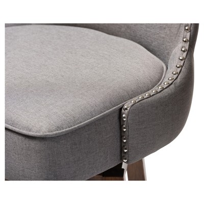 Gray Walnut Upholstered Swivel Bar Stools Set of 2