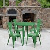 Flash Furniture Commercial Grade 30" Round Metal Indoor-Outdoor Table Set with 4 Cafe Chairs - 2 of 4