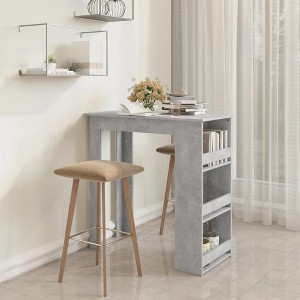 vidaXL Bar Table with Storage Rack Concrete Gray 40.2"x19.7"x40.7" - 1 of 4