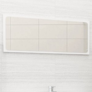 vidaXL Bathroom Mirror White 35.4"x0.6"x14.6" Engineered Wood - 1 of 4