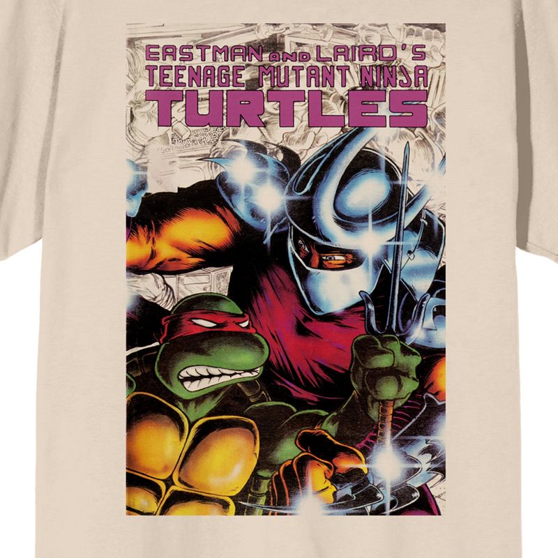 TMNT Comic Origins Raphael & Shredder Cover Art Crew Neck Short Sleeve Women's Natural T-shirt, 2 of 4