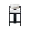 Meridian Furniture,Sacha Linen Textured Fabric Stool - 3 of 4