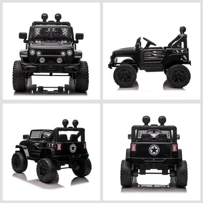 Black 12V Electric Off-Road Truck Ride-On with Remote Control