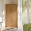 Wooakway Tall Wood Storage Cabinet Pantry Organizer with 4 Adjustable Shelves Doors Decorative Storage Cabinet Natural Wood/Black/Light Walnut/White - 2 of 4