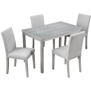 VYNXARIA Wooden Dining Rectangular Table with Bench,Kitchen Table with Bench for Small Space,6 Person Dining Table - 1 of 4