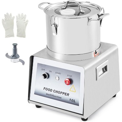 Commercial Food Processor, Chopper Meat Grinder, Multi-Functional Food Processor with Stainless Steel Body & Blade, Gloves, Brush, 110V