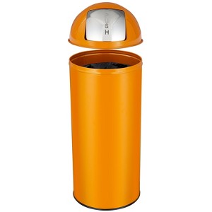 17 Gallon Push Lid Trash Can, Commercial Grade Heavy Duty Stainless Steel Trash Bin, 65L Outdoor & Indoor Use for Kitchen, Office, Restaurant, Orange - 1 of 4