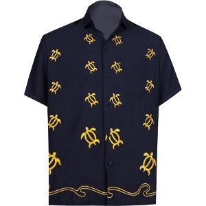 LA LEELA Men's Beach Cruise Holidays Shirts Casual Button Down Shirts For Men Summer Vacation Aloha Tops Hawaiian Shirt - 1 of 4