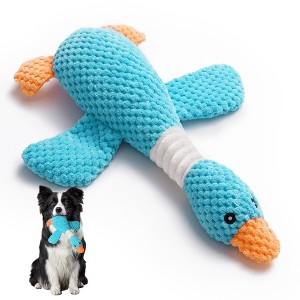 Nocciola Viral Select Blue Goose Durable Dog Toy, Crinkle Squeaky Plush Dog Puppy Chew Toys for Teething, Duck Puppy Toys - 1 of 4