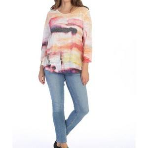 Women's Cherry Boucle Mesh Top - Jess & Jane - 1 of 1