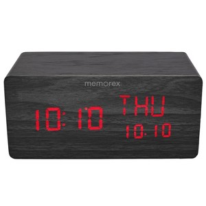 MEMOREX® LED Alarm Clock with Wireless Charger in Black - 1 of 4
