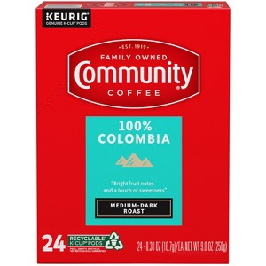 Community Coffee Colombian Altura Medium Roast Coffee - Single Serve Pods - 24ct - 1 of 4