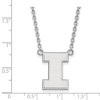 Black Bow Jewelry 10k White Gold Illinois Fighting Illini NCAA Necklace 18 Inch - 2 of 4