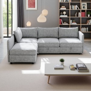 98.5" L-Shaped Modular Sectional Sofa with Storage Seat - 1 of 4