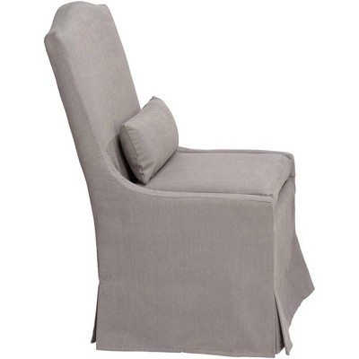 Slate Gray LiveSmart Fabric Slipcover Dining Chair with Caster Wheels